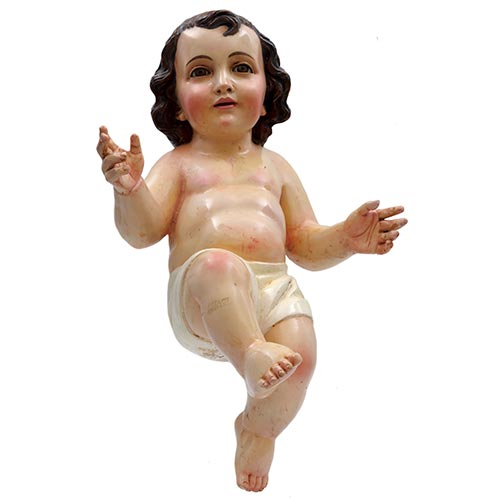 Sub.:22 - Lote: 271 -  Gran ni�o Jes�s realizado en estuco con ojos en cristal. 