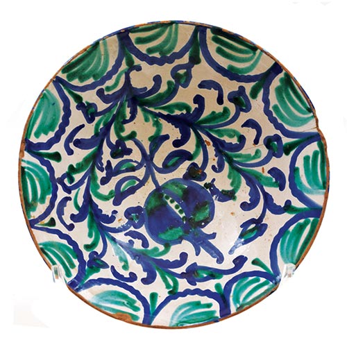 Sub.:22 - Lote: 1339 -  Cuenco en cer�mica de Fajalauza. Pelo. Faltas.