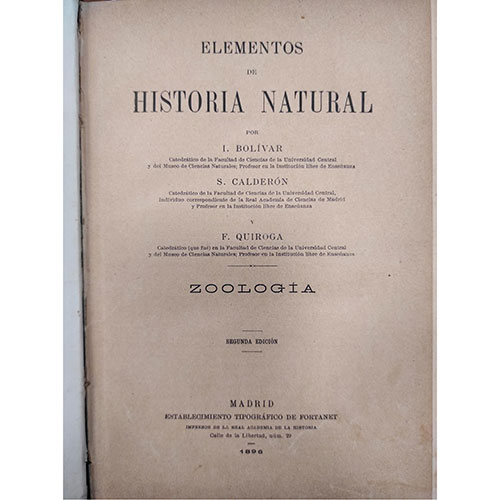 Sub.:23 - Lote: 2074 -  Elementos de Historia Natural