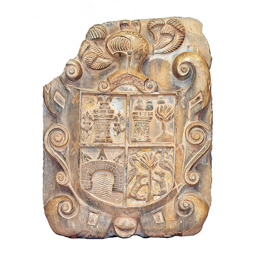Sub.:23 - Lote: 1315 -  Escudo en piedra negra de Calatorao. Herlidca aragonesa. S.XVII. 