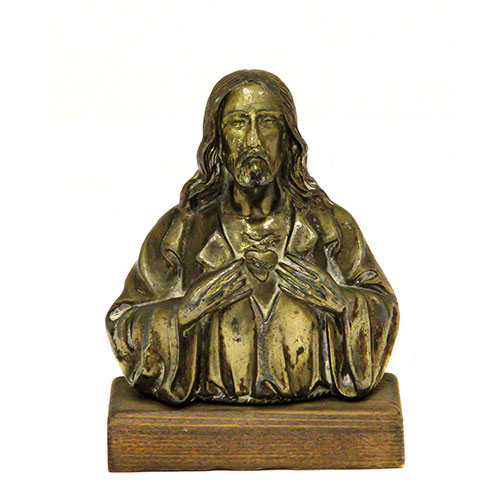 Sub.:23 - Lote: 443 -  Busto del Sagrado Corazn de Jess en bronce.