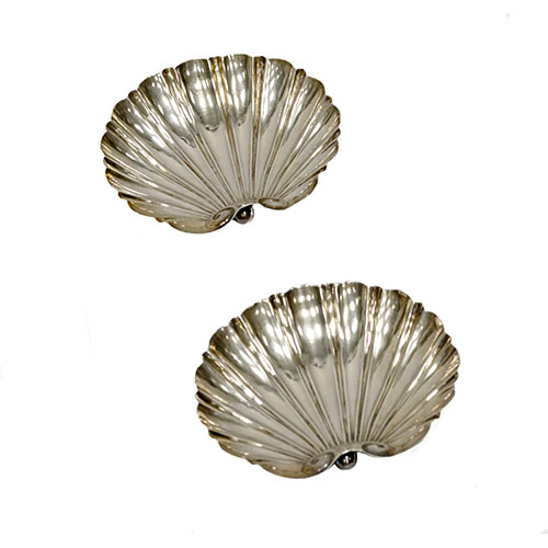 Sub.:24 - Lote: 1376 -  Lote de siete ceniceros en forma de venera realizados en plata. 