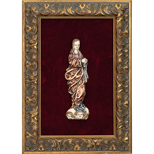 Sub.:24 - Lote: 1327 -  Inmaculada del siglo XIX realizada en marfil policromado. E
