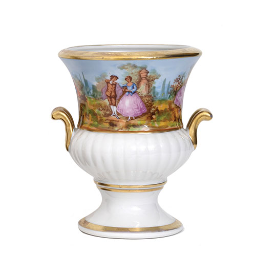 Sub.:24 - Lote: 1295 -  Jarr�n en porcelana con forma de cratera. 