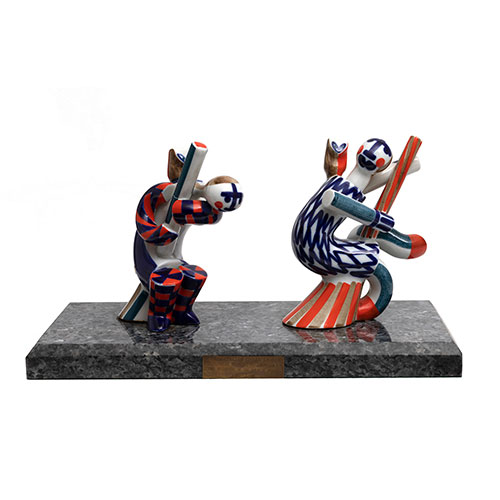 Sub.:24 - Lote: 1407 -  Pareja de figuras en cer�mica de Sargadelos, Galicia. 