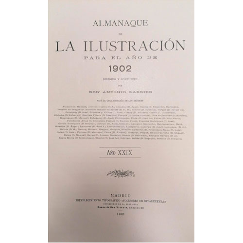 Sub.:24 - Lote: 2087 -  D. Antonio Garrido. Almanaque de La Ilustracin Espaola y Americana para el ao de 1902. 