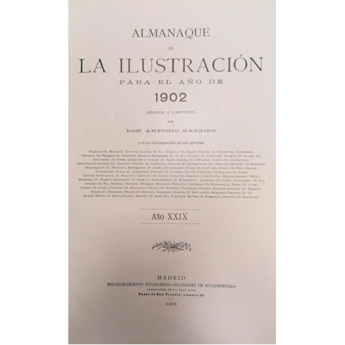 Sub.:24 - Lote: 2087 -  D. Antonio Garrido. Almanaque de La Ilustraci�n Espa�ola y Americana para el a�o de 1902. 