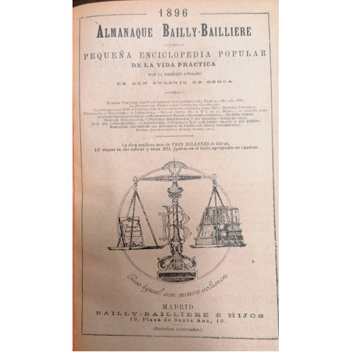 Sub.:24 - Lote: 2090 -  D. Eugenio de Ochoa. Almanaque Bailly-Bailliere. 