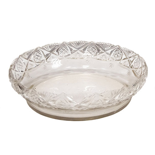 Sub.:24 - Lote: 1297 -  Centro de mesa circular en cristal tallado.