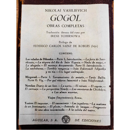 Sub.:24 - Lote: 2080 -  Nikolai Vasilievich Gogol. Obras completas. 