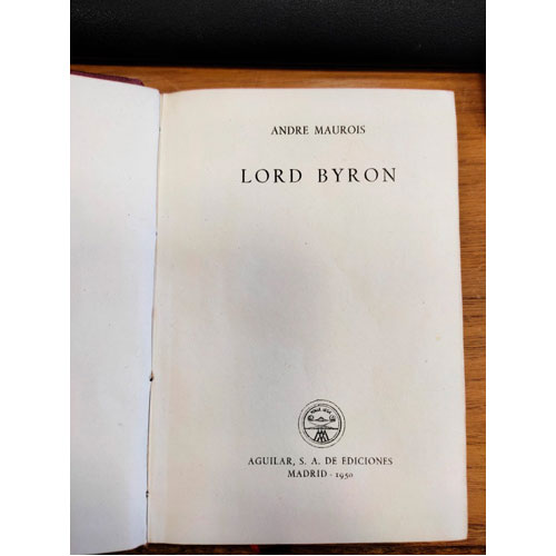 Sub.:24 - Lote: 2109 -  Lord Byron. Andr Maurois. 