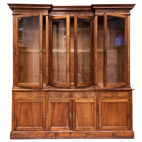 Sub.:24 - Lote: 1458 -  Librer�a en madera de nogal de dos cuerpos. 