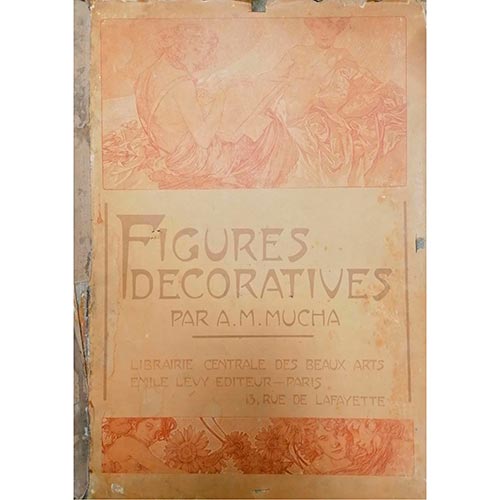 Sub.:25 - Lote: 2011 -  Figures Dcoratives par A. M. Mucha. 40 planchas que reproducen en facsmil los diseos del artista. Pars. Librairie Centrale des Beaux-Arts. Editado por mile Lvy.