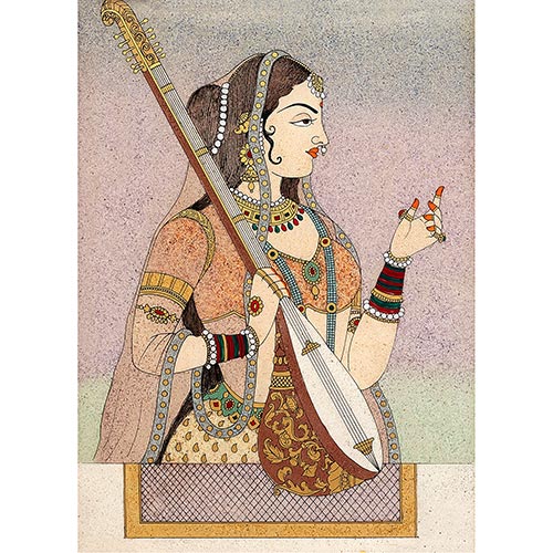 Sub.:25 - Lote: 367 -  Mujer con sitar