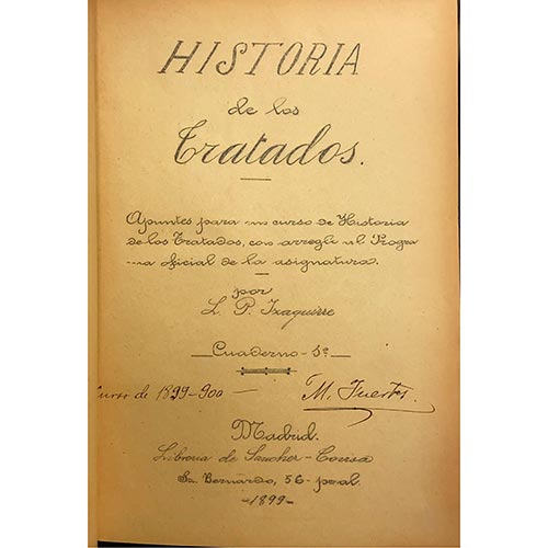 Sub.:25 - Lote: 2056 -  Historia de los tratados Librer�a de Sanchez Covisa