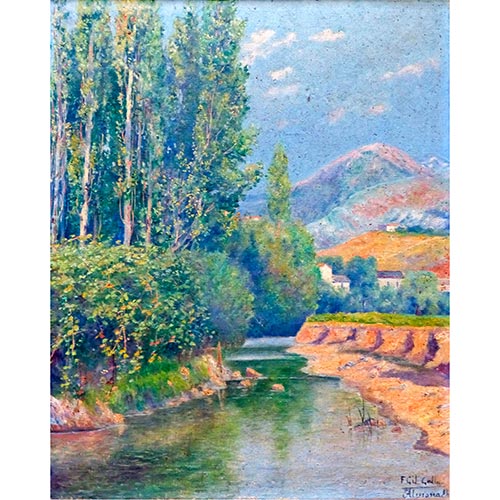Sub.:26 - Lote: 133 - FELIPE GIL GALLANGO (Sevilla, 1868 - 1938) Paisaje fluvial