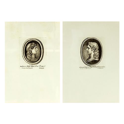 Sub.:26 - Lote: 14 - THOMAS WORLIDGE (Inglaterra, 1700 - 1766) Apolo y cabeza de mujer