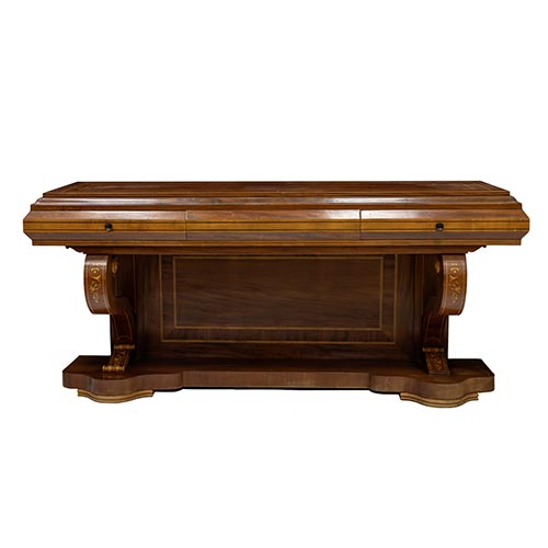 Sub.:26 - Lote: 207 -  Consola aparador de comedor grande realizada en madera de nogal y marqueter�a limoncillo.