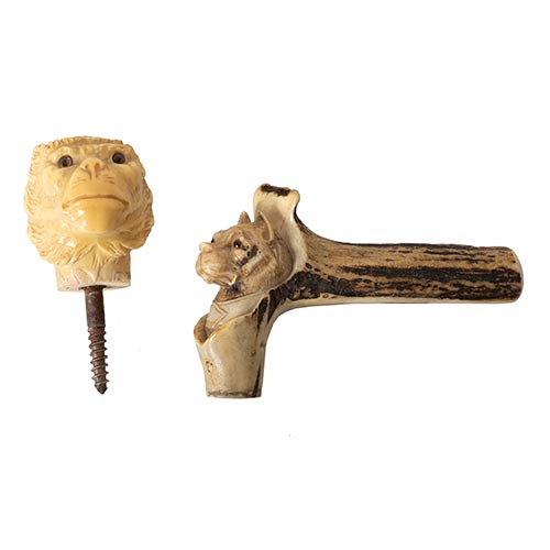 Sub.:26 - Lote: 293 -  Lote de dos remates de bast�n. 