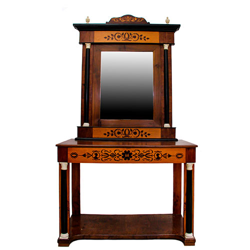 Sub.:27 - Lote: 289 -  Consola �poca Fernando VII en caoba rubia, limontillo y palosanto