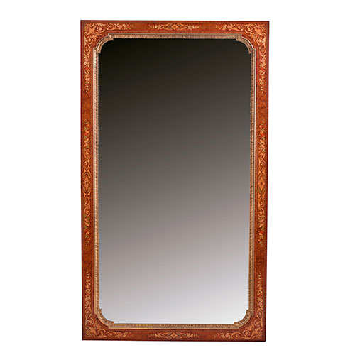 Sub.:27 - Lote: 290 -  Espejo de �poca Fernando VII en caoba rubia, limontillo y palosanto