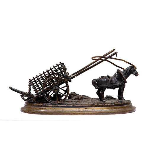 Sub.:27 - Lote: 328 -  Caballo con carro