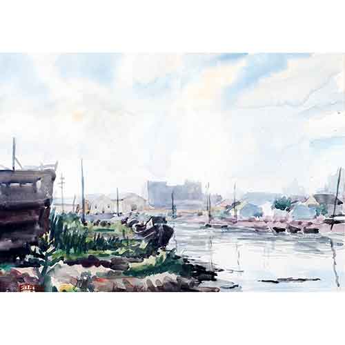 Sub.:28 - Lote: 65 - ENRIQUE TATAY (1925-2010) Vista de puerto