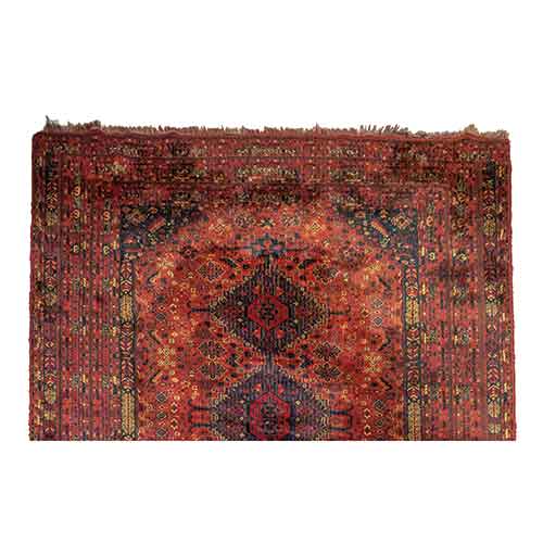 Sub.:28 - Lote: 128 -  Gran alfombra tipo persa con motivos geomtricos sobre fondo granate