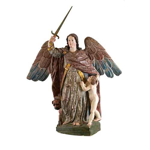 Sub.:28 - Lote: 1307 - ESCUELA ESPA�OLA S. XVII �ngel de la Guarda