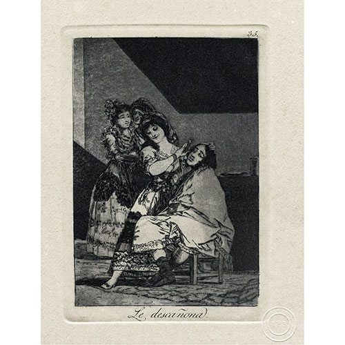Sub.:28 - Lote: 1022 - FRANCISCO DE GOYA Y LUCIENTES (Fuendetodos, Zaragoza, 1746 - Burdeos, Francia, 1828) La descaona