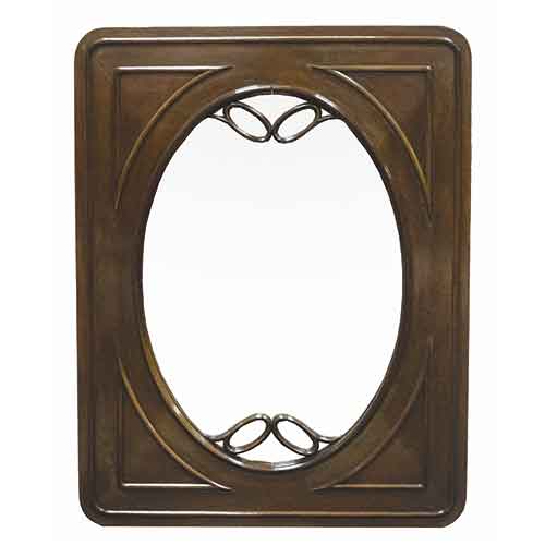 Sub.:28 - Lote: 1336 -  Espejo en madera de caoba con luz oval.