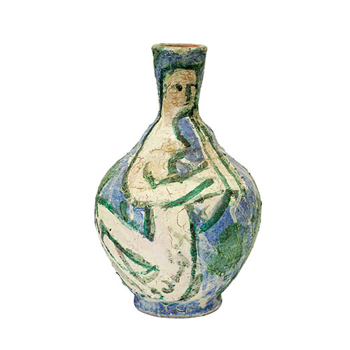 Sub.:29 - Lote: 1355 -  Jarr�n en cer�mica policromada y firmada.