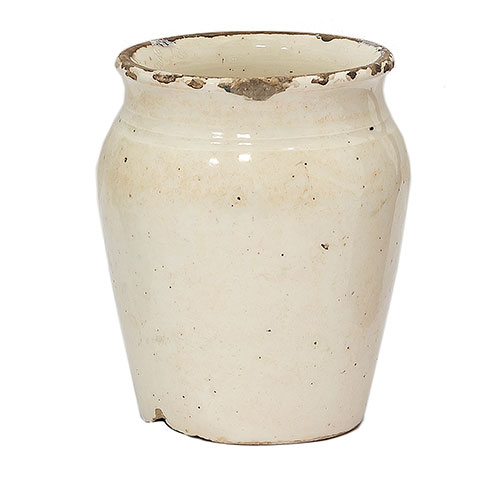 Sub.:29 - Lote: 1292 -  Tarro en cer�mica vidriada blanca. Pa�s Vasco.