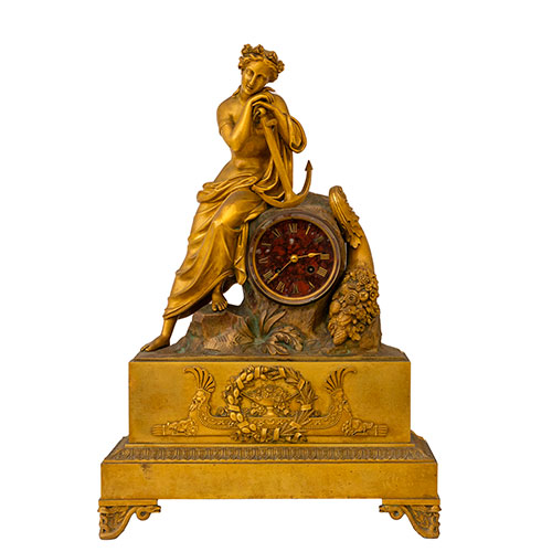 Sub.:29 - Lote: 212 -  Reloj de sobremesa de poca Louis Phillippe en bronce dorado al mercurio