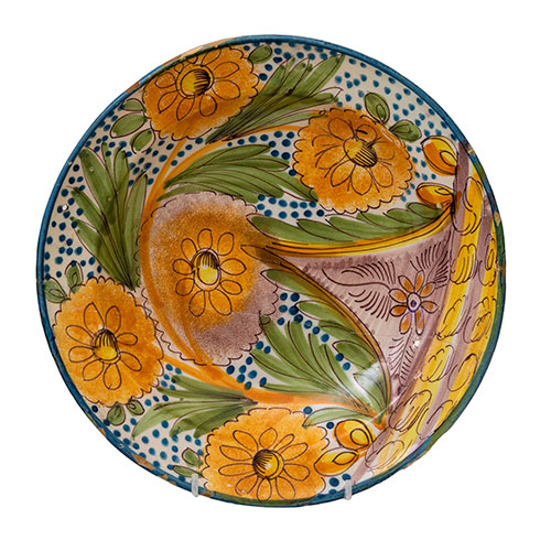 Sub.:29 - Lote: 1284 -  Plato en cer�mica de Manises con decoraci�n floral