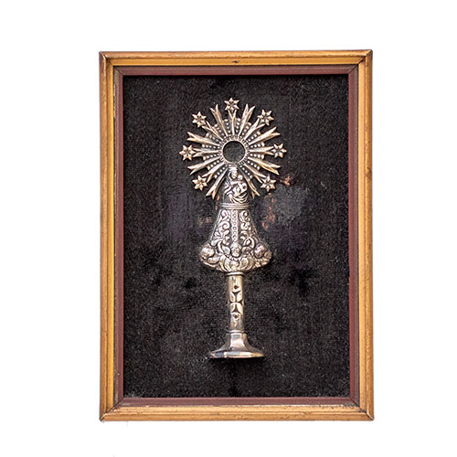 Sub.:29 - Lote: 1337 -  Virgen del Pilar en plata enmarcada.