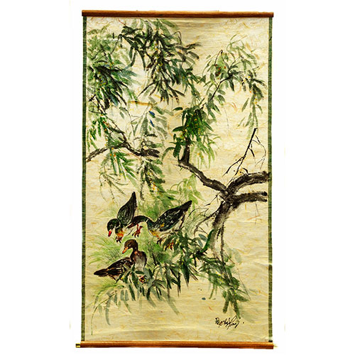 Sub.:3-On - Lote: 231 - ESCUELA INGLESA (S. XX) Escena oriental con patos