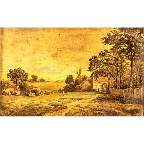 Sub.:3-On - Lote: 228 -  L�mina de vista de campo sobre papel. R. Gallon.