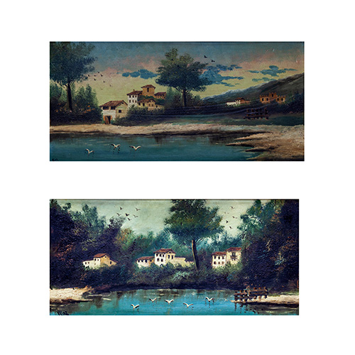 Sub.:3-On - Lote: 239 - ESCUELA ESPA�OLA, S. XX Paisaje con r�o