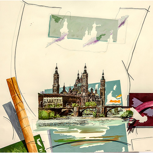 Sub.:3-On - Lote: 243 - JOAQU�N CIGANDA (Pamplona, 1950) Vista del Pilar