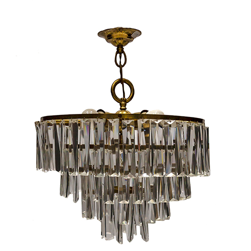 Sub.:3-On - Lote: 147 -  L�mpara de techo con lagrimas de cristal.