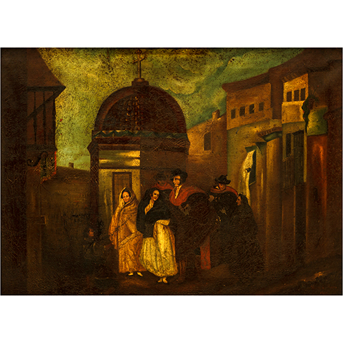 Sub.:3-On - Lote: 289 - ESCUELA ESPA�OLA S. XIX Escena de calle