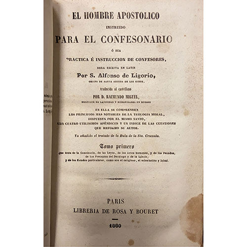 Sub.:3-On - Lote: 2063 -  Religi�n. DE LIGORIO, A., 