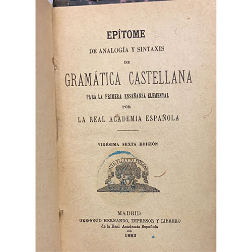 Sub.:3-On - Lote: 2114 -  Gram�tica. REAL ACADEMIA ESPA�OLA, 