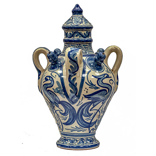 Sub.:3-On - Lote: 313 -  Botijo en cer�mica de Teruel azul y blanca.