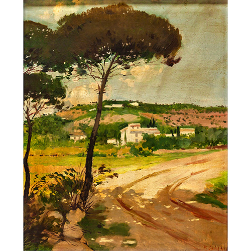 Sub.:3-On - Lote: 235 - ESCUELA ESPA�OLA, PRINCIPIOS S.XX Paisaje con �rbol