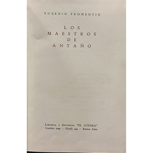 Sub.:3-On - Lote: 2111 -  Arte. FROMENTIN, E. 