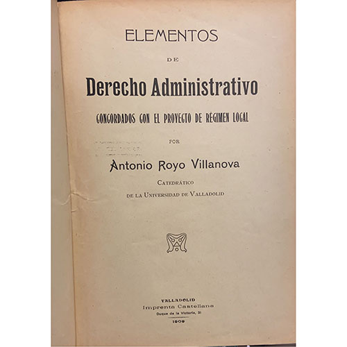Sub.:3-On - Lote: 2078 -  Derecho. ROYO VILLANOVA, A. 