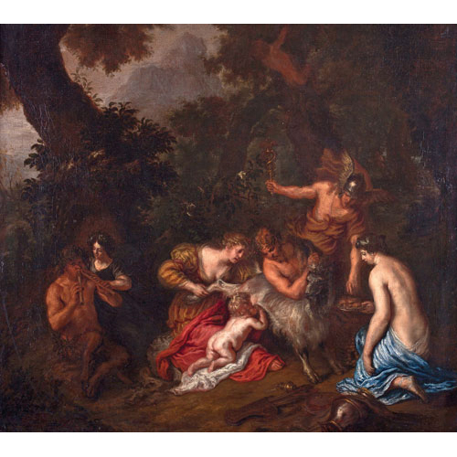 Sub.:3 - Lote: 89 - CRCULO DE JOAQUIM VON SANDRART (Frankfurt, 1606 - Nuremberg, 1688) Jpiter amamantado por la cabra Amaltea