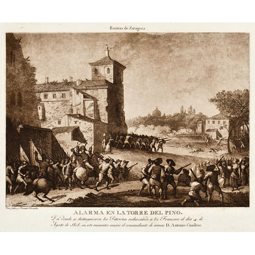 Sub.:3 - Lote: 26 - FERNANDO BRAMBILA (Italia, 1763 - Madrid, 1832) JUAN GLVEZ (Mora, Toledo, 1774-Madrid, 1847) Alarma en la Torre del Pino